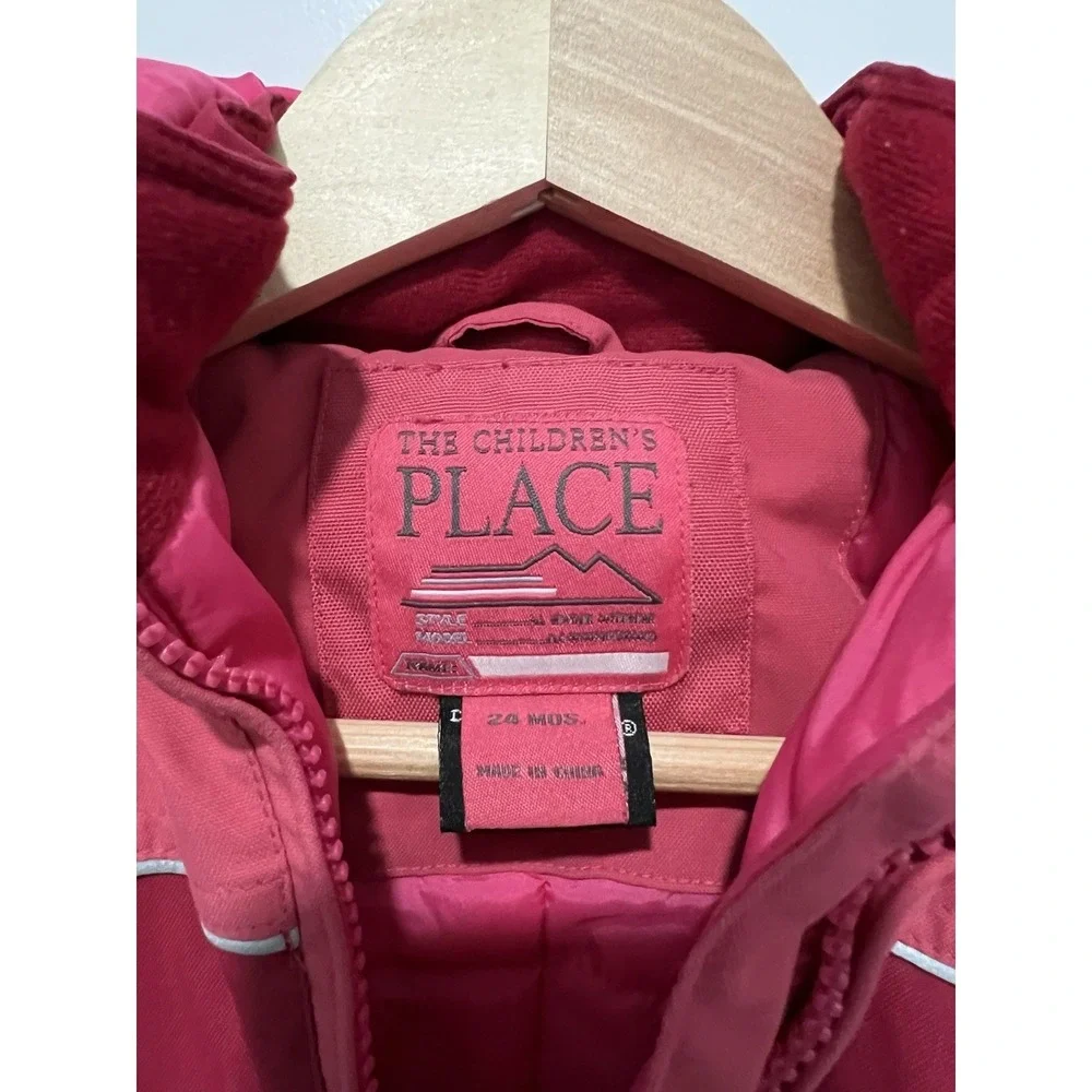 The Childrens‎ Place Hooded Thick One Piece Snowsuit 24M Pink Thermolite Plus